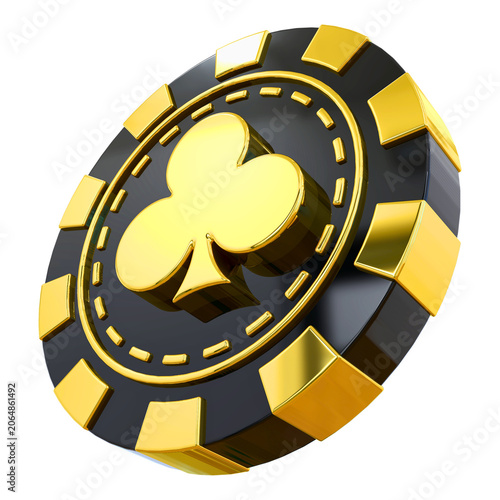 Black and Gold Club Poker Chip