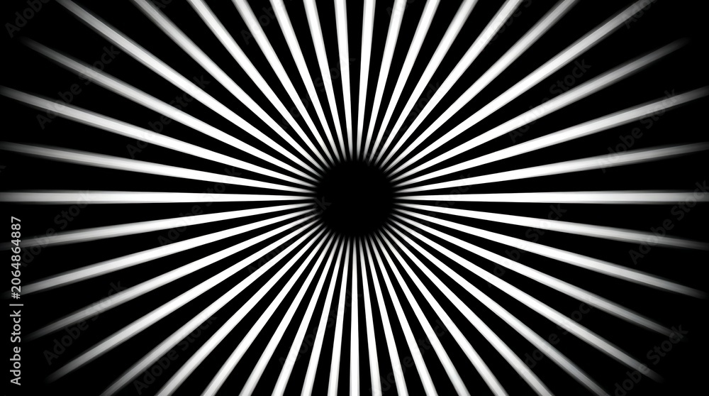 Fototapeta premium Abstract Black and White Radial Burst Effect with Dark Center