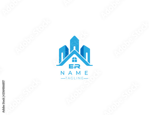 ER letter real estate logo design