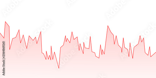 A red jagged line graph representing volatile financial data, market fluctuations, or analytical trends, suitable for professional business reports and data visualization projects.