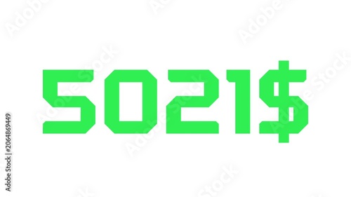 Money Counter Animation from 0 to 10000 Dollars – Financial Earnings Growth Motion Graphic