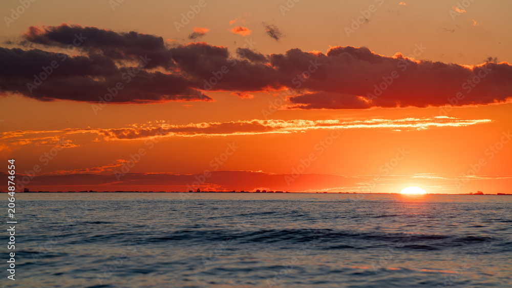 Fototapeta premium Chicago Skyline at Sunset