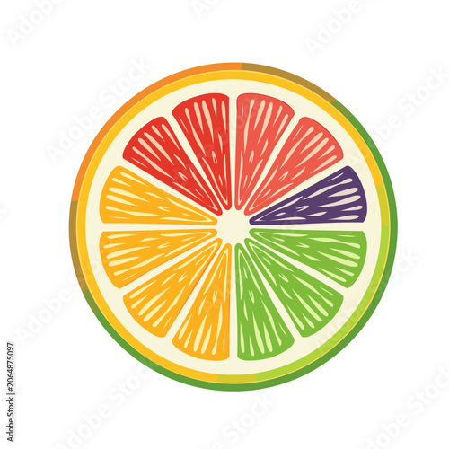 Colorful citrus fruit slice illustration