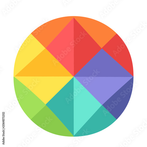Flat design color wheel with geometric segments