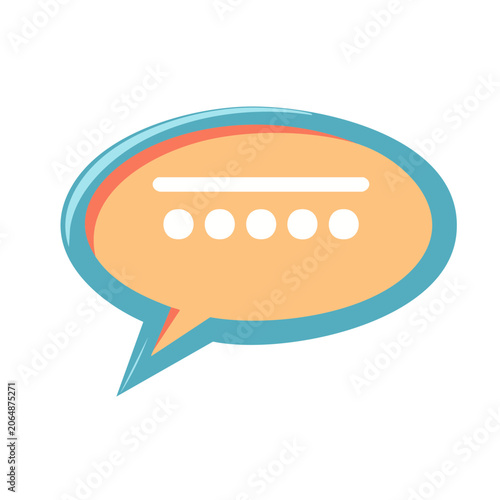 Flat design speech bubble icon with dots