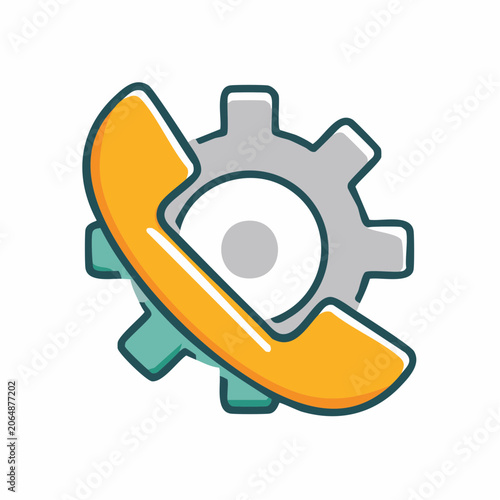 Phone Handset and Gear Icon