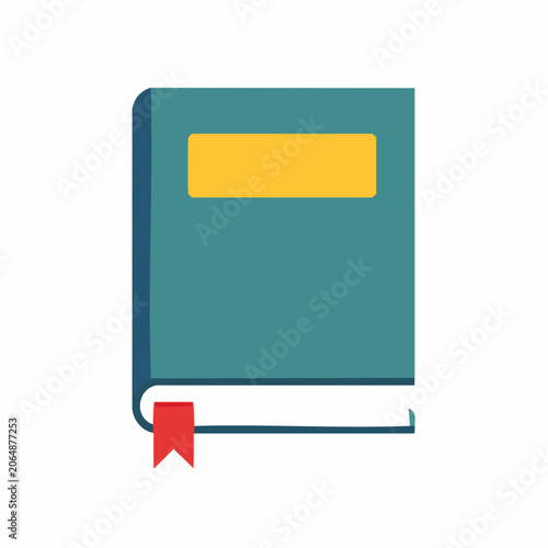 Simple Flat Icon of a Closed Book with a Bookmark