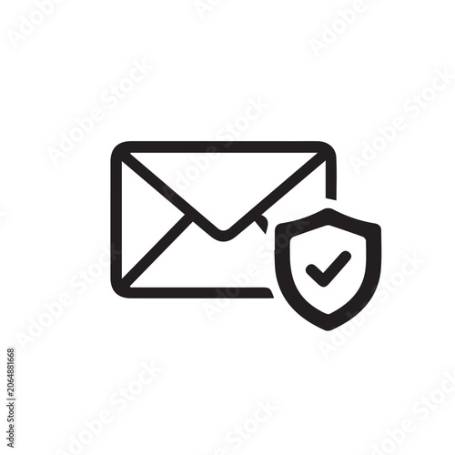 Protected email communication icon representing encrypted and secure messaging.

