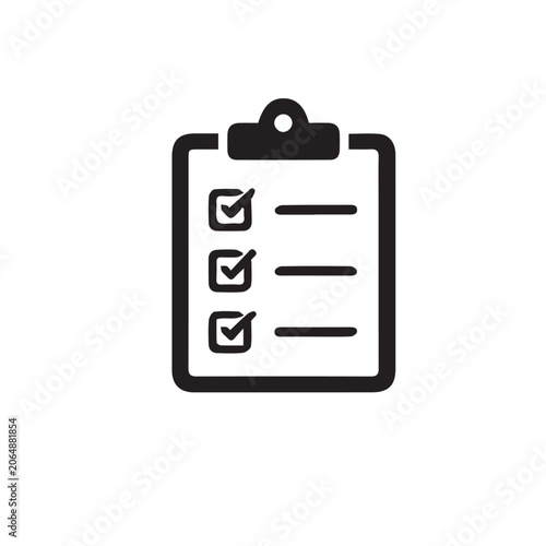 Checklist icon representing task management, productivity and project tracking.
