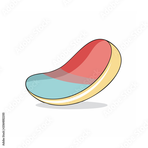Colorful abstract curved shape illustration