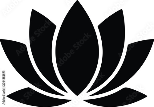 Simple Black Lotus Flower Icon