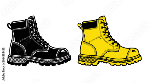 Quadro su tela Heavy duty industrial safety work boots for construction