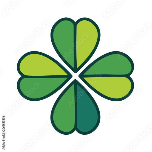 Four Leaf Clover Icon on Transparent Background