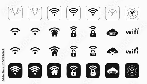 Wifi Connectivity Icon Set Vector Illustration｜Wifi接続アイコンセット