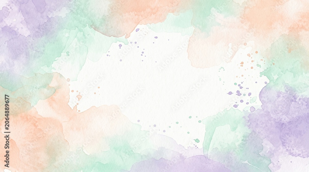 Fototapeta premium Colorful watercolor background with pastel splashes for design and art projects