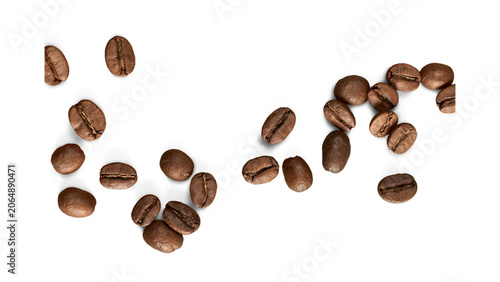 Photography Roasted coffee beans isolated on transparent background
