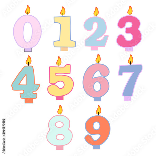 Pastel doodle candle number 
