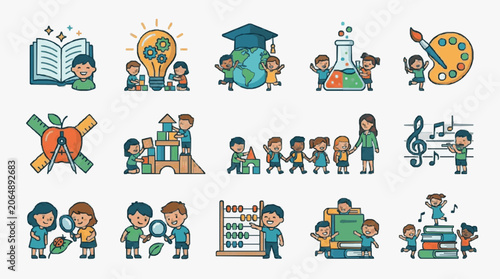 Fotografija Illustrated diverse students celebrating academic achievements.