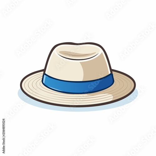 Cartoon Fedora Hat with Blue Band