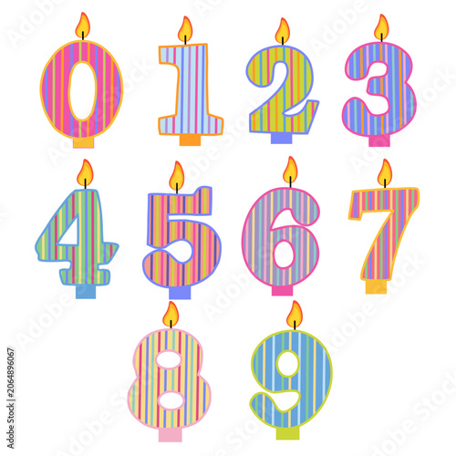 Stripes candle number
