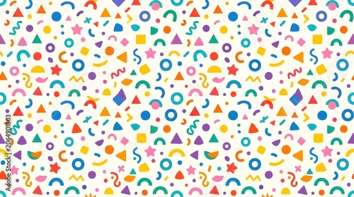 Colorful Geometric Confetti Seamless Pattern