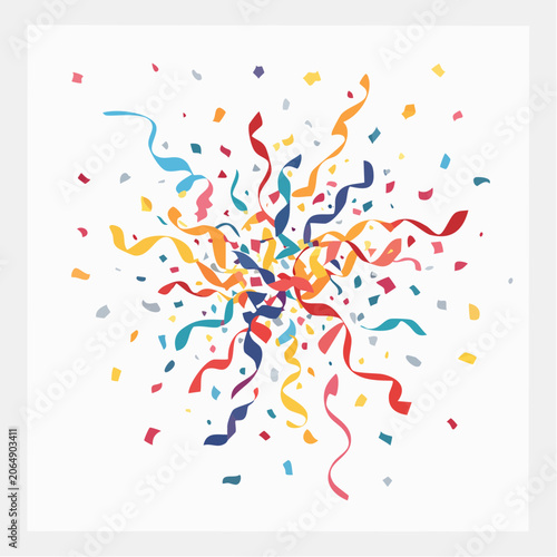 Colorful Confetti and Streamers Explosion