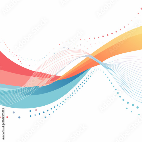 Abstract Wavy Lines and Dots Background