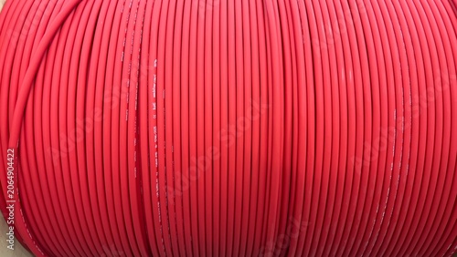 Cuadro en lienzo Czerwony kabel, rolka, zwój,