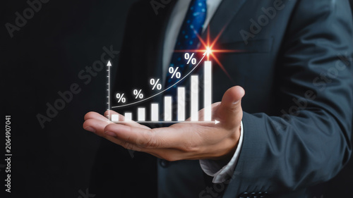 Business Growth and Financial Success Concept with Rising Profit Chart