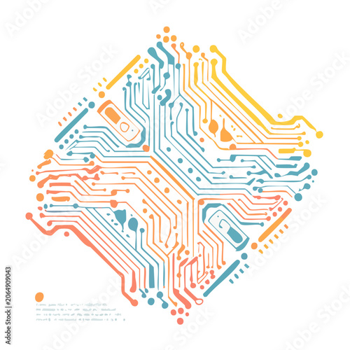 Geometric abstract swirl pattern vector