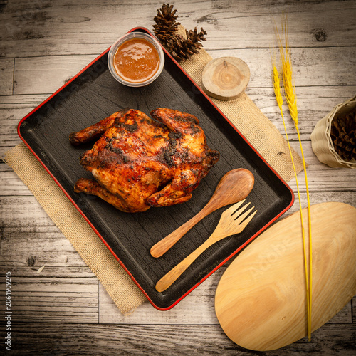 Homemade Cajun Roasted Chicken Cooked in an Air Fryer Basket