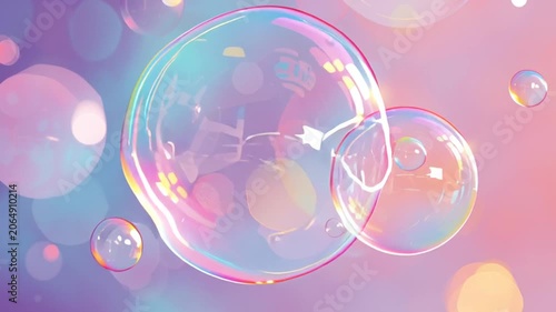 Rainbow Soap Bubble Iridescent Liquid Surface Abstract Motion Background
