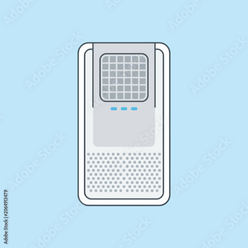 Bild auf Leinwand A modern digital air cooling device on a light blue background