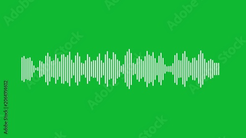 White Sound Waveform Graphic On A Green Background audio music