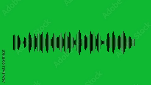 Black Sound Waveform on Green Background stock image