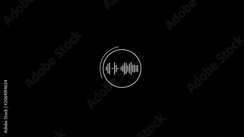 Sound Wave Audio Equalizer Icon on Black Background, Digital Music Visualization, Voice Recording Signal, Podcast Technology, Abstract Communication