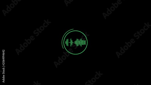 Sound Wave Audio Equalizer Icon on Black Background, Digital Music Visualization, Voice Recording Signal, Podcast Technology, Abstract Communication
