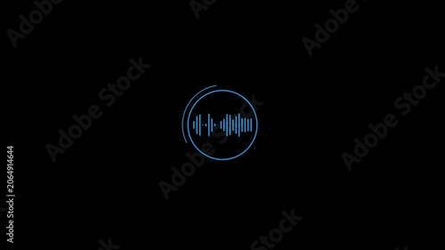 Sound Wave Audio Equalizer Icon on Black Background, Digital Music Visualization, Voice Recording Signal, Podcast Technology, Abstract Communication