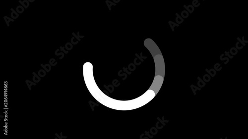 Loading circle animation, Animation spinning load icon with alpha layer transparent background, waiting for download. Download or upload status icons.