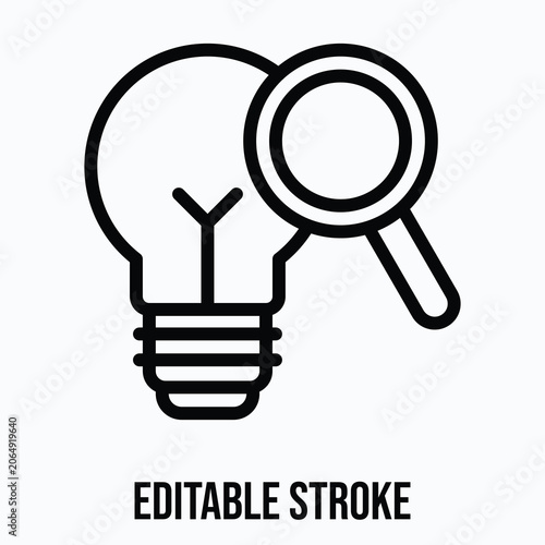 Foto Search Creative Idea Icon.