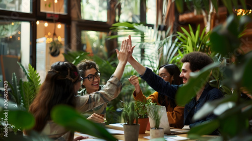 Multicultural Startup Team Celebrates Success