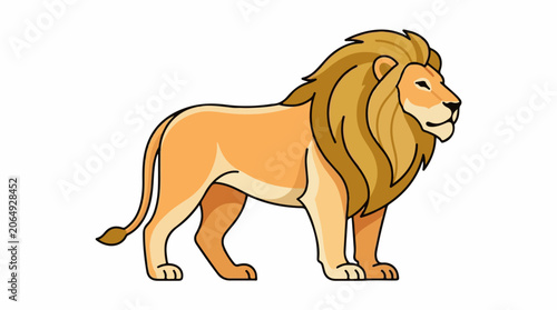 A cartoon lion with a large mane and a neutral expression (1)