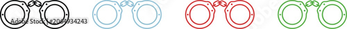 Handcuffs Icon Set in Multiple Colors
