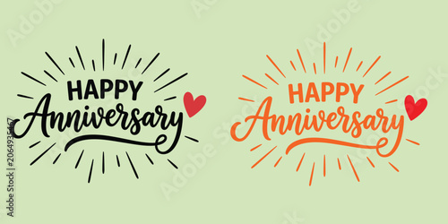 Foto Happy anniversary greeting card illustrations