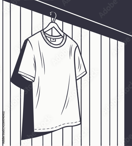 white t shirt on hangers