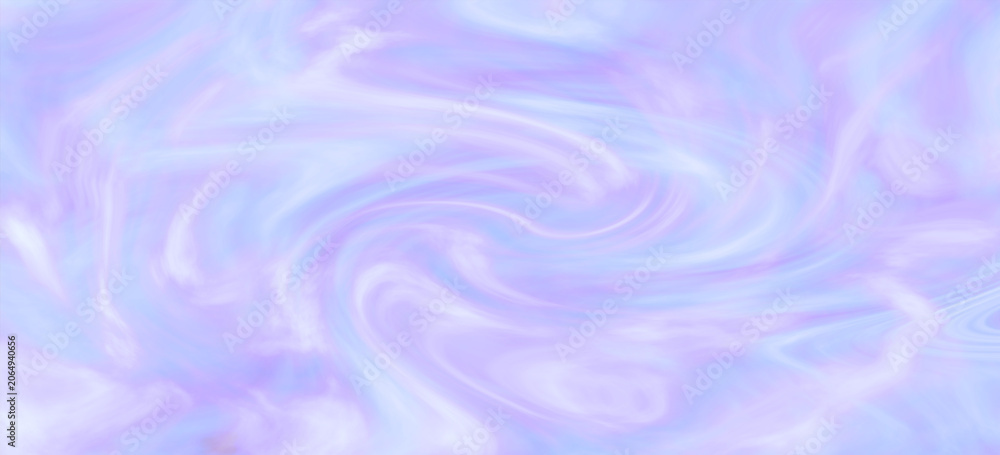 Naklejka premium Abstract pastel violet and light blue marble background with soft ethereal smoke waves holographic watercolor texture iridescent fluid pattern banner