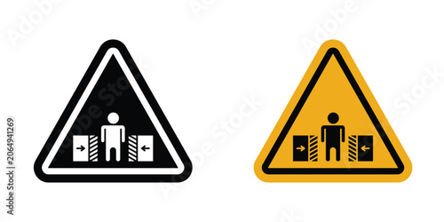 Obraz na plátně Risk of crushing warning sign