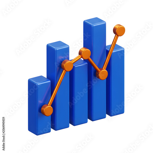 Blue cubes with wooden sticks and orange spheres