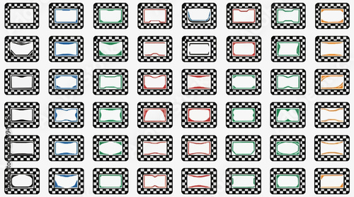 Fotografia Sleek Geometric Contour Variations Within Grid Constrained Rectangular Boundarie