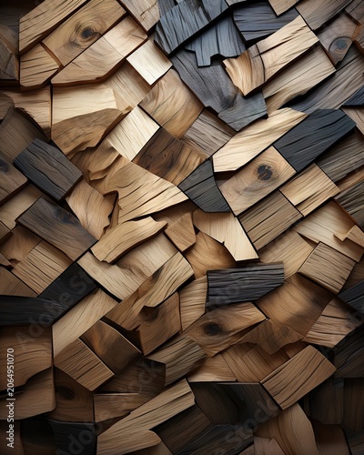 Close-up Stacked Wooden Logs Texture Background Natural Pattern